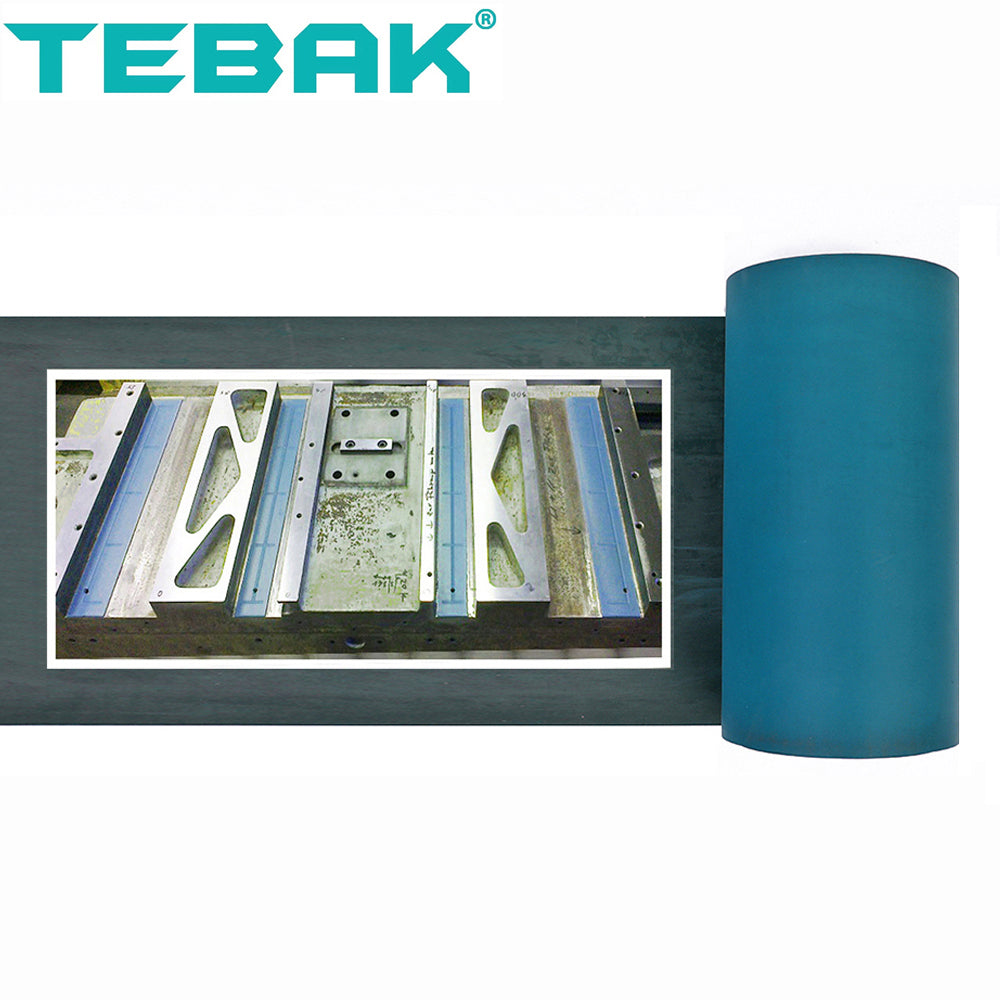 TEBAK PTFE soft belt thickniess 0.8mm 1.0mm 1.2mm 1.5mm 2.0mm 2.5mm 3.0mm 1/8 1/16 1/24 1/32 inch width 50-300mm China Material Blue color Turcite B Sheet for CNC parts