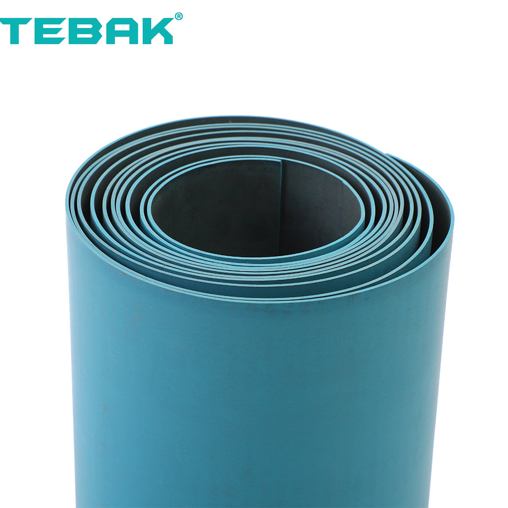 TEBAK PTFE soft belt thickniess 0.8mm 1.0mm 1.2mm 1.5mm 2.0mm 2.5mm 3.0mm 1/8 1/16 1/24 1/32 inch width 50-300mm China Material Blue color Turcite B Sheet for CNC parts