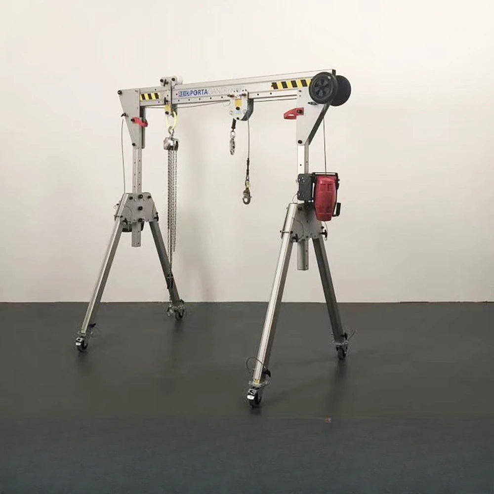 TEBAK 1T-5T Foldable Mini Aluminum Mobile Gantry Crane/Aluminium Light Duty Mini Lifting Adjustable Portable Gantry Crane