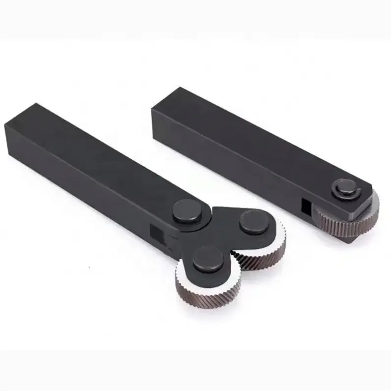 TEBAK Square Single Wheel Knurling Tool Rolling Flower Knife Double Wheel Set for Machine Tool Processing with Straight Shank