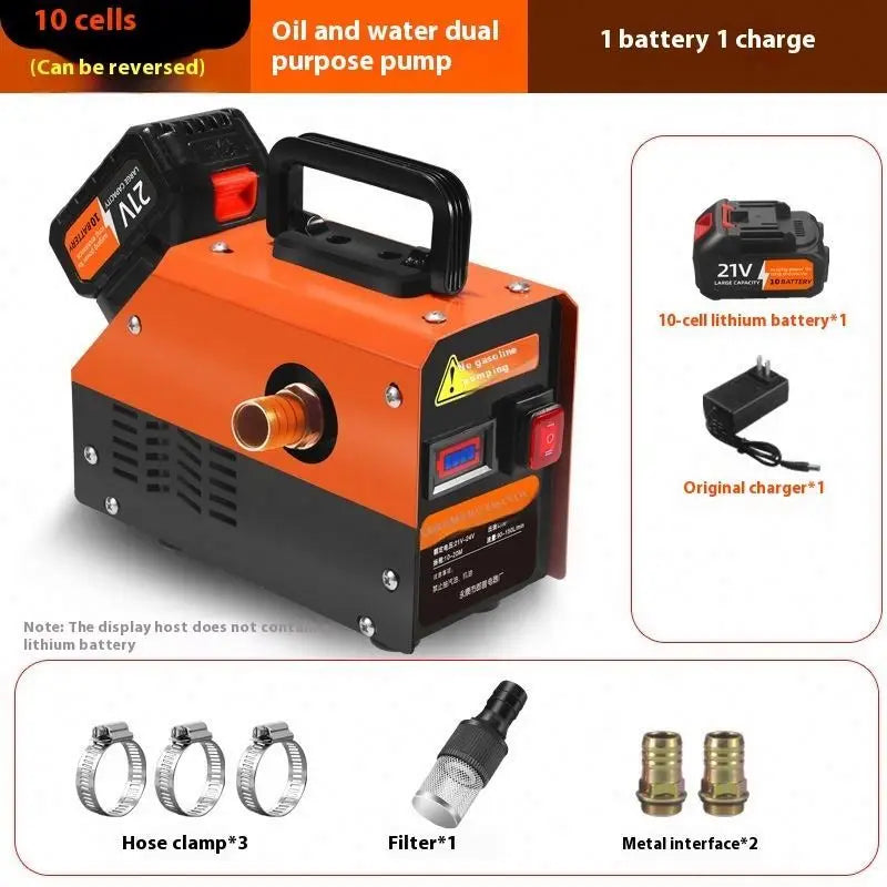 Self Absorbing Lithium Battery Oil Pump 850W Fuel Transfer Pump Diesel Kerosene Electric Fuel Dispenser Refueling Machine