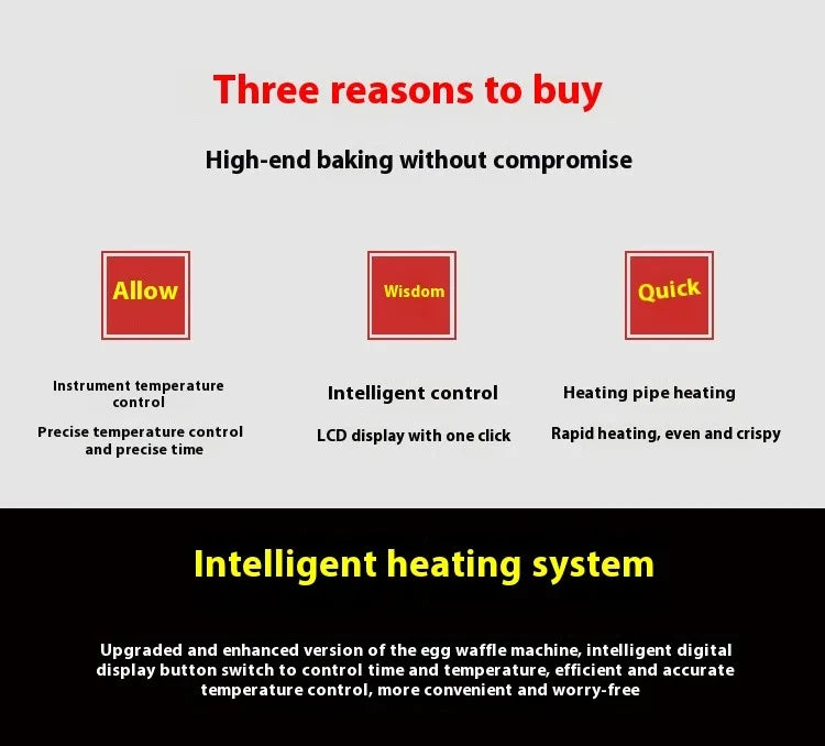 Digital Display Electric HK QQ Egg Machine Electric HK Egg Cake Oven Egg Cake Waffle Maker