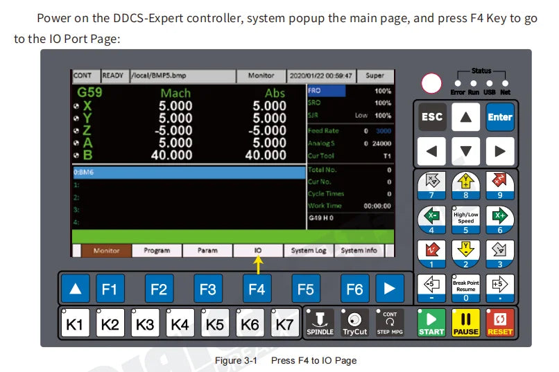 TEBAK DDCS-EXPERT(DDCSE) Support Close-loop Stepper Mpg Handwheel Atc CNC Router Digital Dream 3/4 Axis CNC Motion Controller