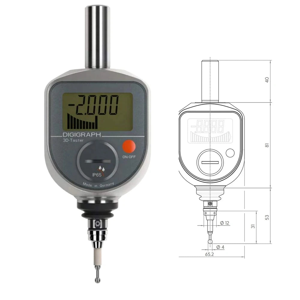 CNC Germany Mahr Hoffmann Digital Display 3D Edge Finder LCD Display Stylus 106000 Centering Instrument 359500 MarTest 802EW
