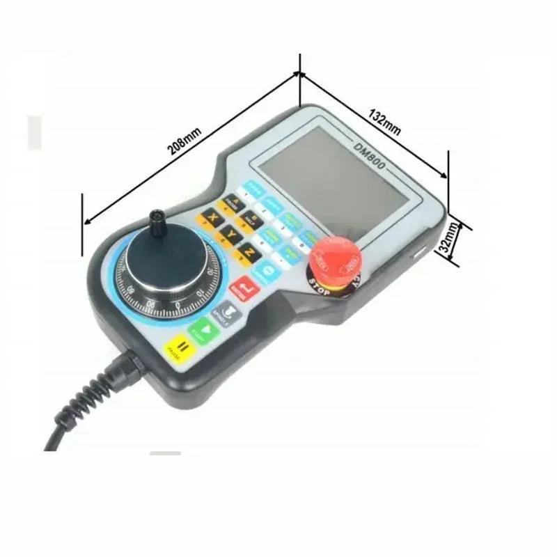 TEBAK CNC Handle Controller Motion Control System DM800 3/4/5 Axis 3.8 Inch Screen Plus Emergency Stop Button Supports G Code