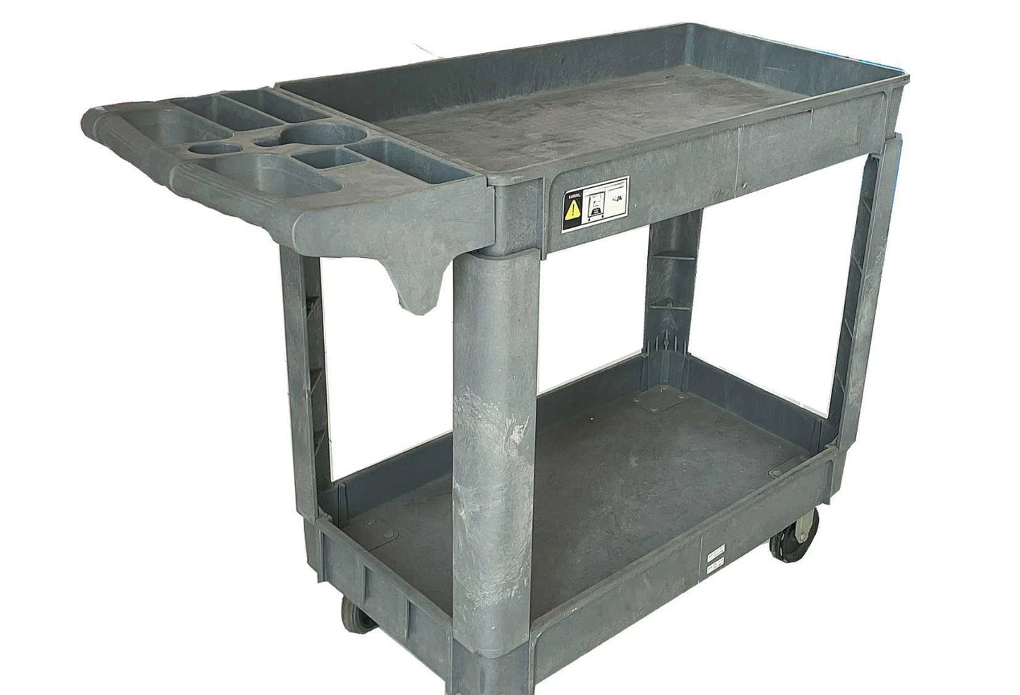 Tray Top Trolley Cart 2 Tier Stable Utility Plastic Service Cart Food Trolley for Restaurant