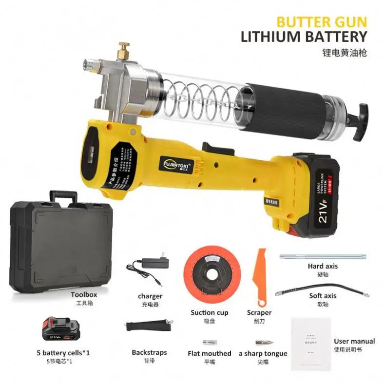 Professional Manufacturing 21V Cordless Electric Grease Gun Cordless Lubricating Oil Filling Machine for Car or Tools