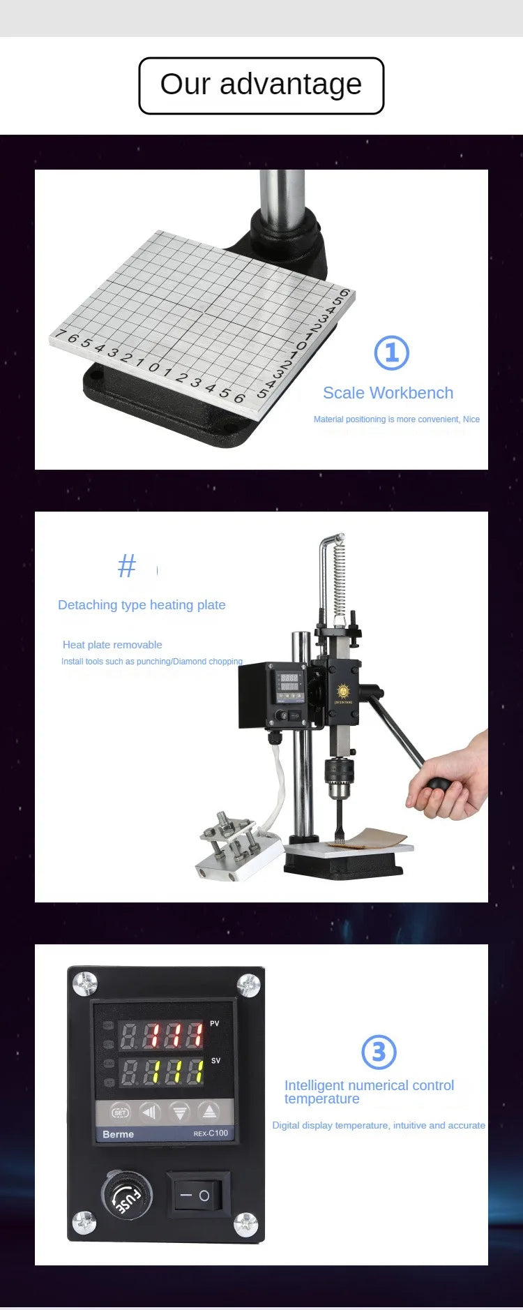 TEBAK Manual Leather Paper Wood Machine Heat Press Machine Letters Hot Foil Stamping Machine