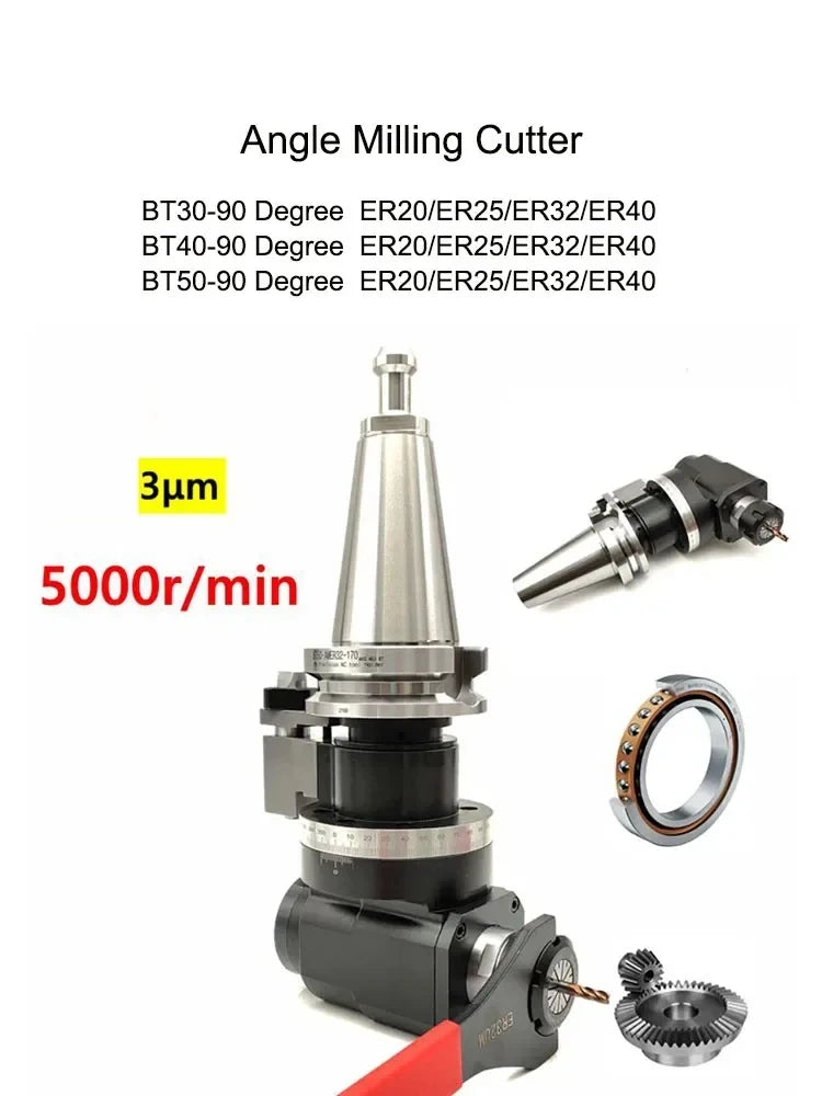 TEBAK CNC Machining Center BT30-90 Degree Angle Head Side Milling Cutter Handle AGER25/32/40 Right Cyclmotion
