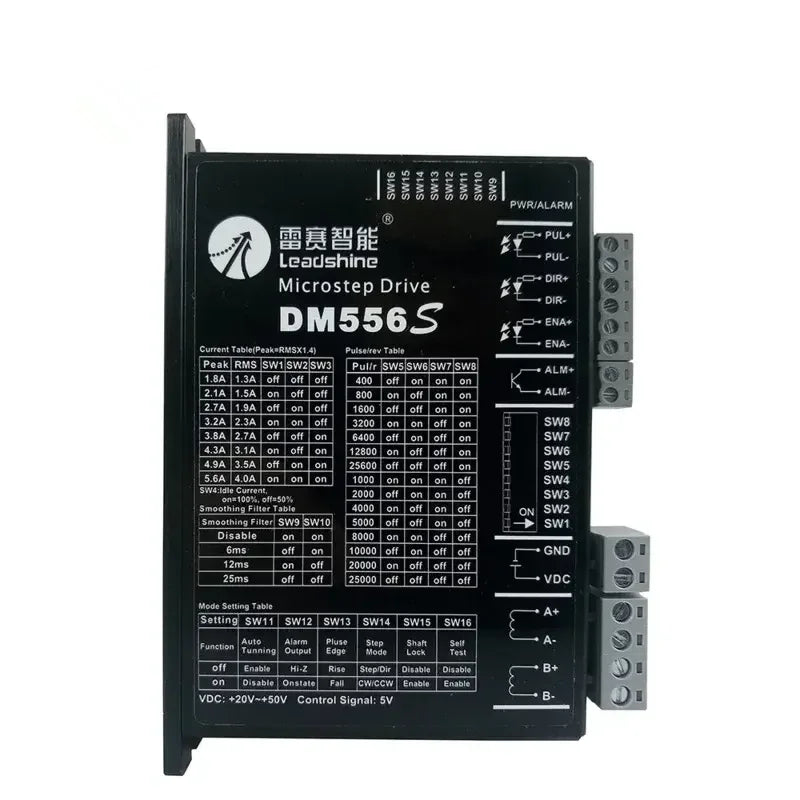 TEBAK CNC Spare Tools 2Phase Stepper Motor Driver DM556S Power Supply Voltage 20-50VDC Current 4.2A 5.6A Engraving Machine