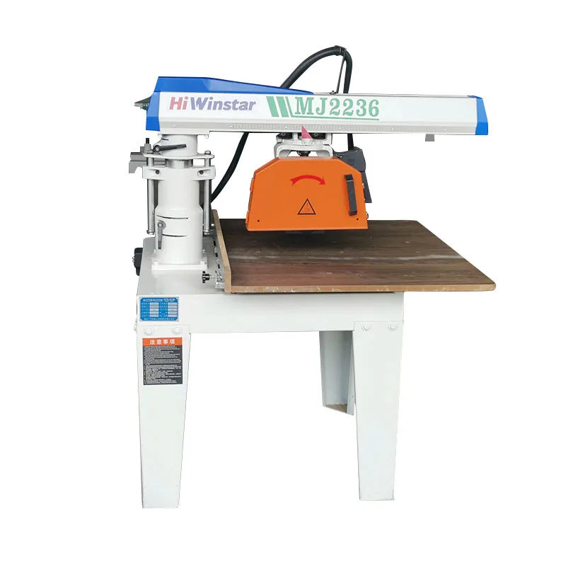 A Mj2236 Industrial Portable Wood Saw Machine Radial Arm Saw Controllable Feed Rate Woodworking Sawing Machine Semi-Automatization
