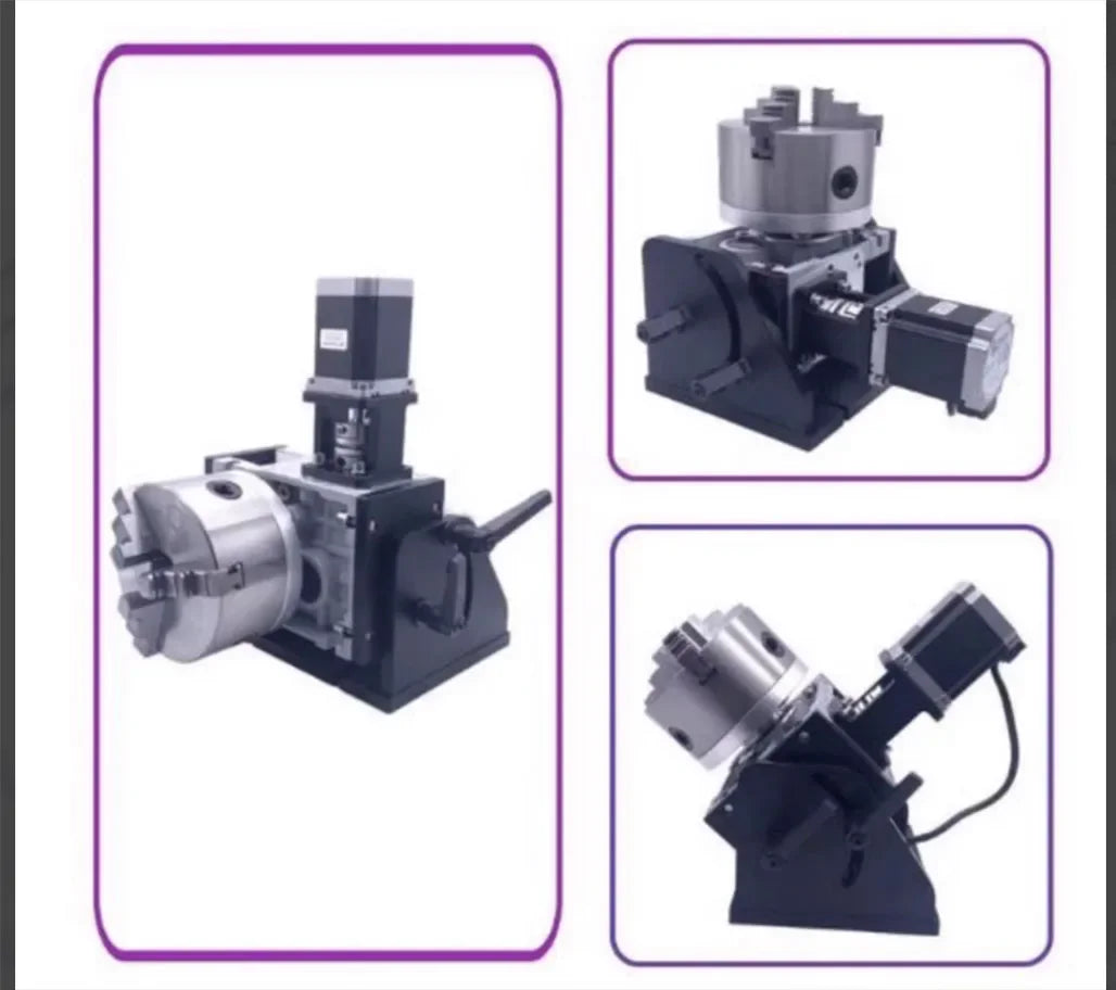 TEBAK CNC Automatic Rotary D80 D100 D125 D160mm Rotary Chuck Laser Marking Machine for Round Cylinder Products Engraving Welding