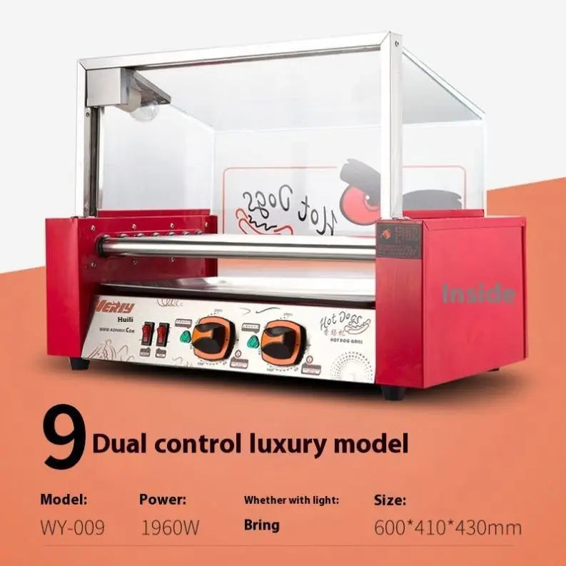 Automatic Hot Dog Grill Roller Electric Commercial Hot Dog Snack Machine Stainless Steel Roller Suasage Hot Dog Stand