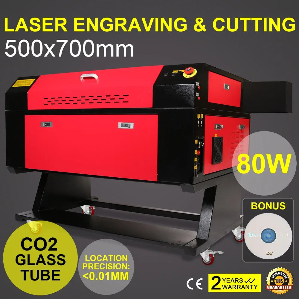 BEST VEVOR 80W CO2 Laser Cutting Machine 700*500mm 7050 Engraver with Poland Warehouse