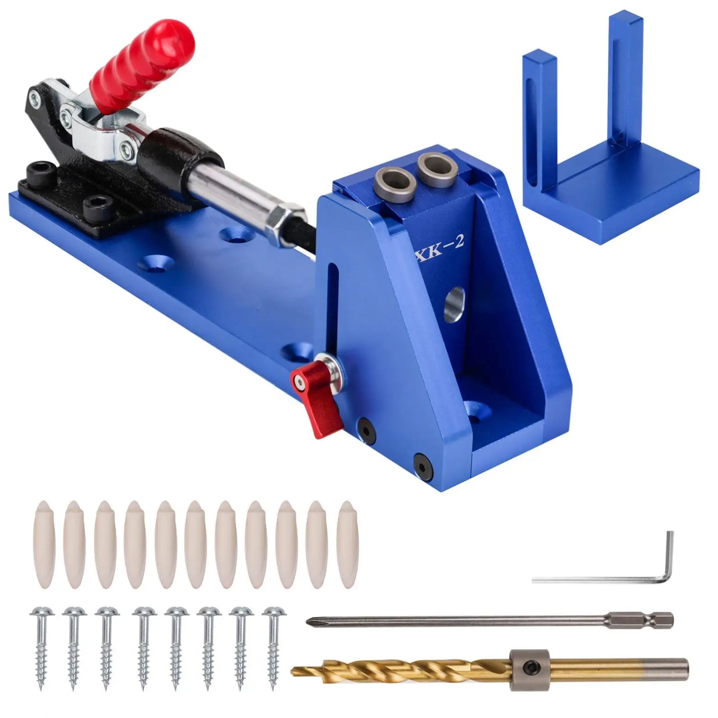 TEBAK W-108 Aluminum Alloy Heavy Duty Pocket Hole Fixture System Pocket Hole Jig Set