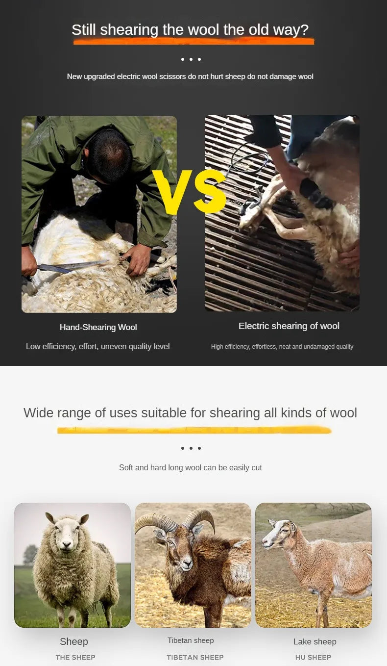TEBAK Agricultural Electric Wool Horse Hair Clipper Sharpening Machine Highpower Efficient Handdriven Material Shearing Machine