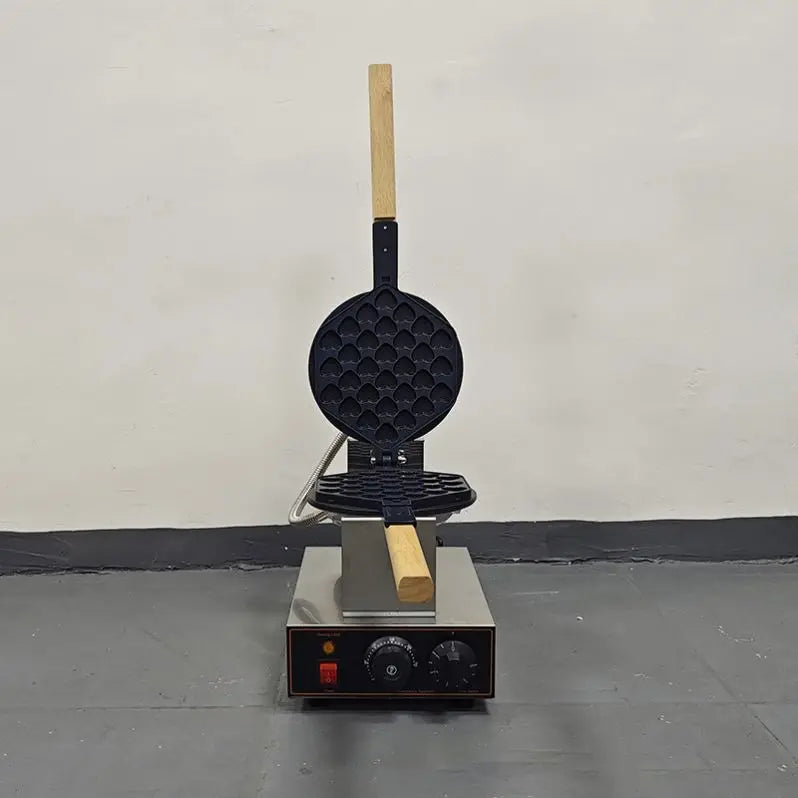 Eggy Maker Electric Bubble Waffle Maker 7.8'' NonStick Hong Kong Style Egg Waffle Iron Baker with Timer & Temperature Control