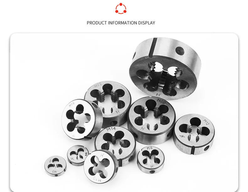 TEBAK HSS-E Metric in Stock DIN223 M2.5-M36 Various Sizes Threading Rolling Round Dies Circular Thread Dies for Thread Cutting