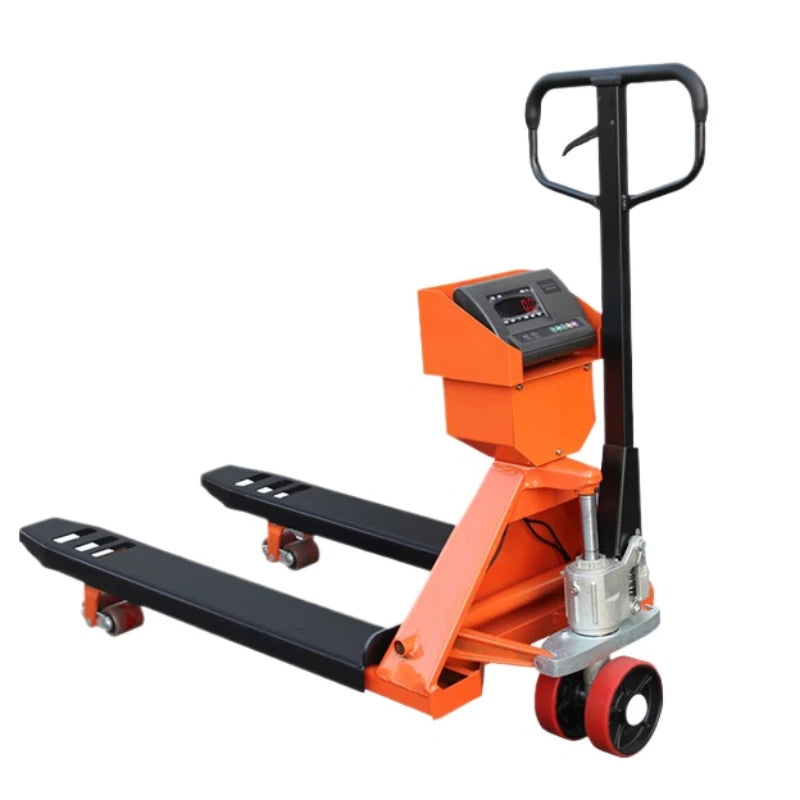 2t 3t Fork Lift Adjustable Pallet Jack Manual Scale Forklift Hand Pallet Truck With Weighing Scale