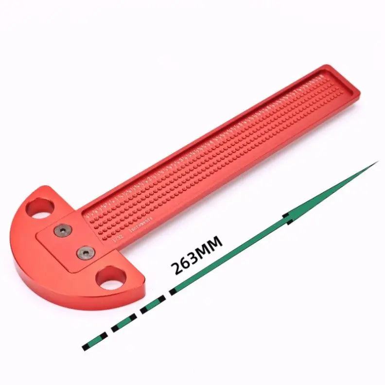 TEBAK W-85 Red Anodized Multi Functional Metal Aluminum Alloy square Ruler Woodworking Scriber T-Shape Ruler