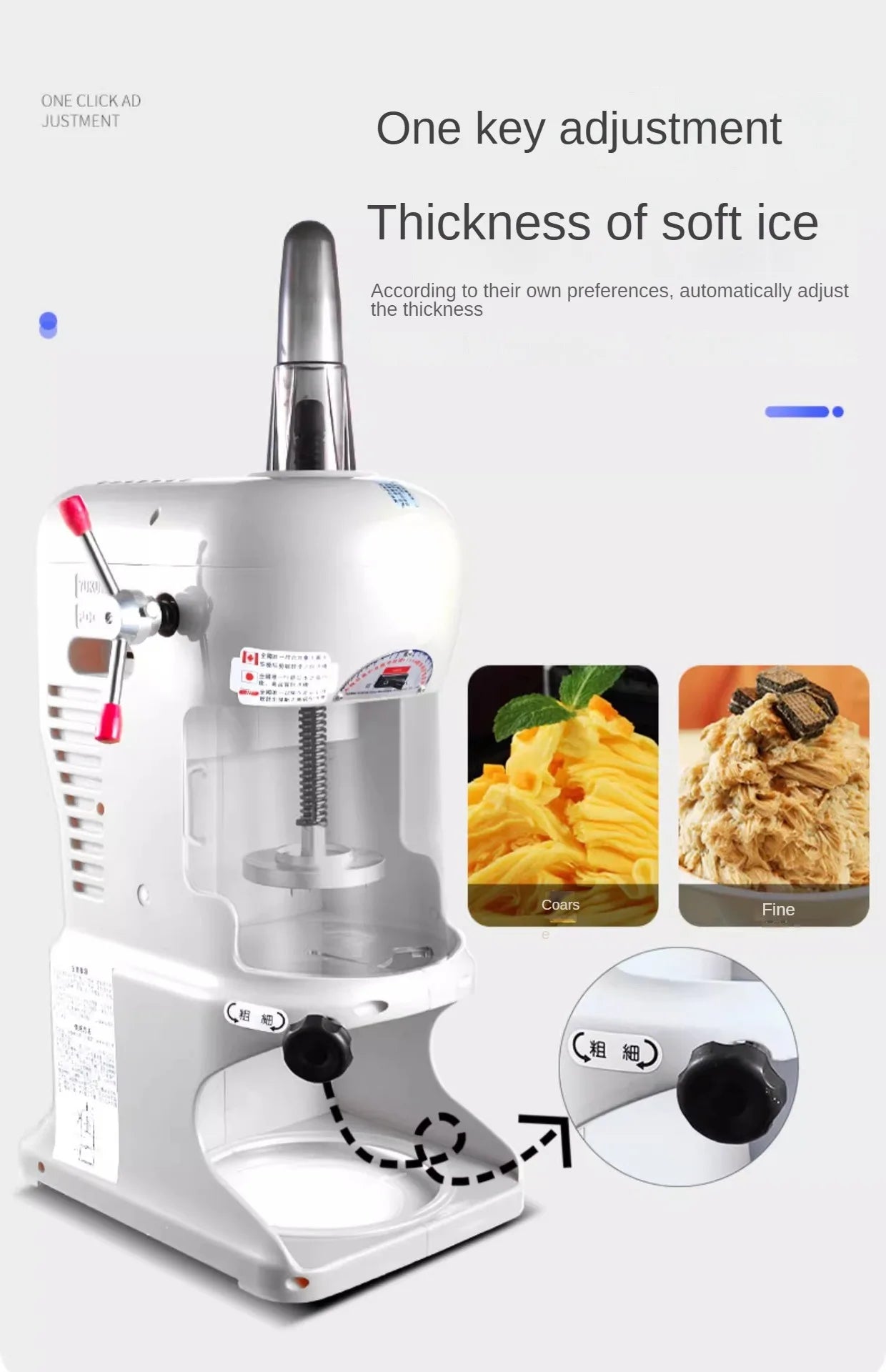2024 New Crusher Commercial Shaver for Shave Dessert Shaved Ice Snow Cone Machine