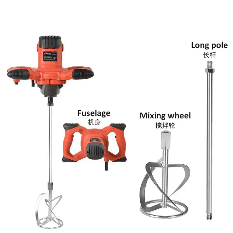 TEBAK 6-Speed Portable Paint Mixer Rig Mortar Grout Cement Mixer Stirring Tool Electric Handheld Cement Concrete Mixer with Rod