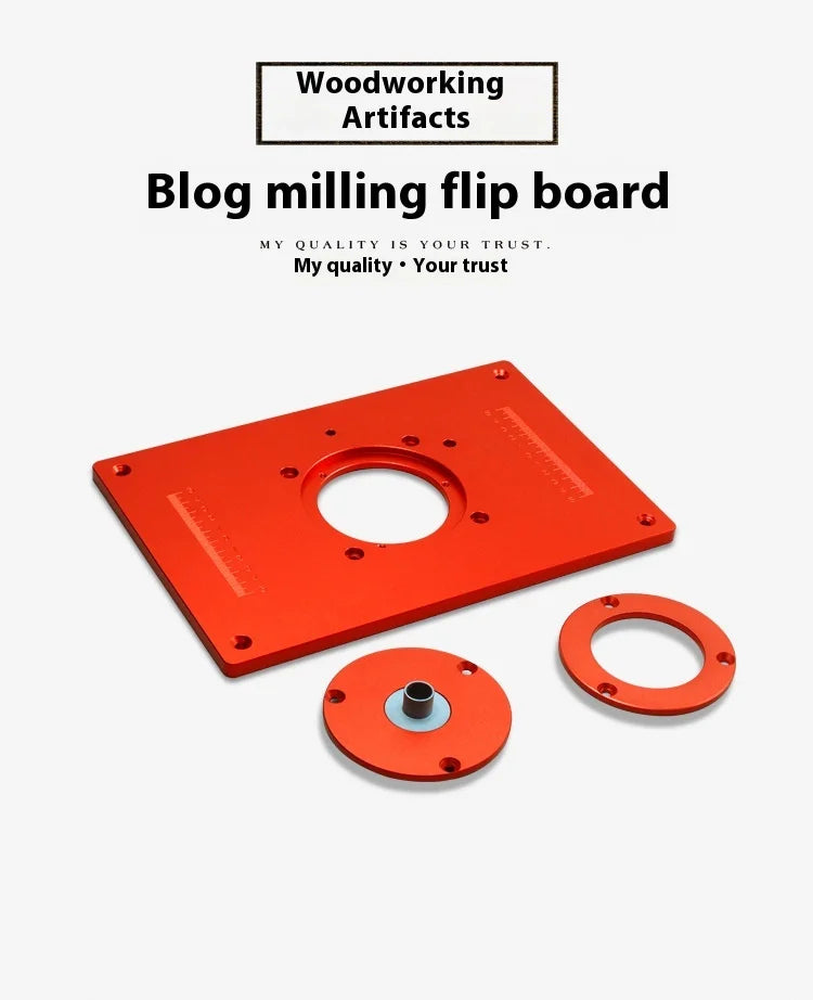 TEBAK W-58 85x85mm Good Quality CNC Machine Aluminum Red Router Table Insert Plate Control Tool Plate Factory Produce