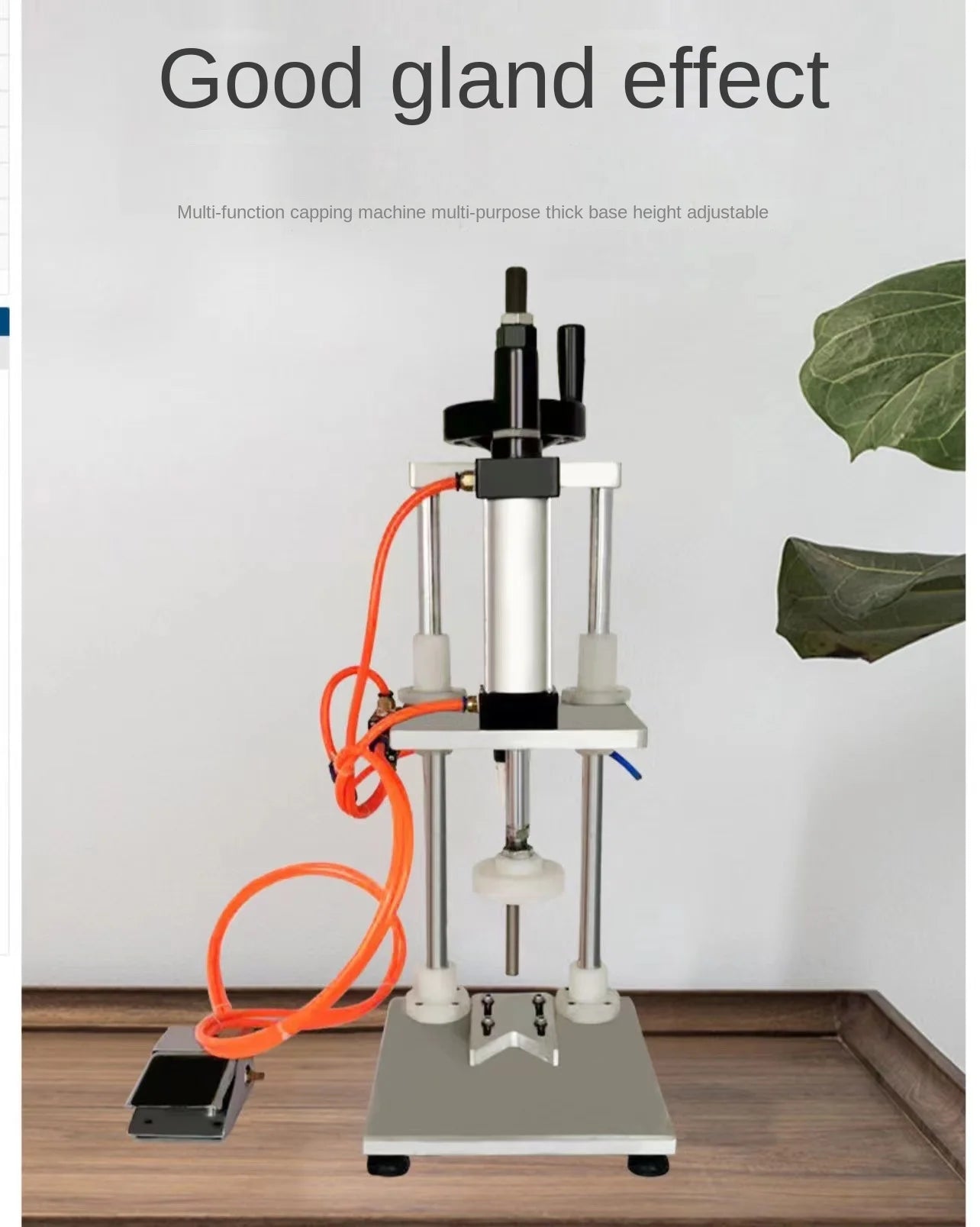 TEBAK High Efficiency Stainless Steel Beer Cosmetics Plastic Bottle Cap Small Pneumatic Capping Machine With Foot Switch