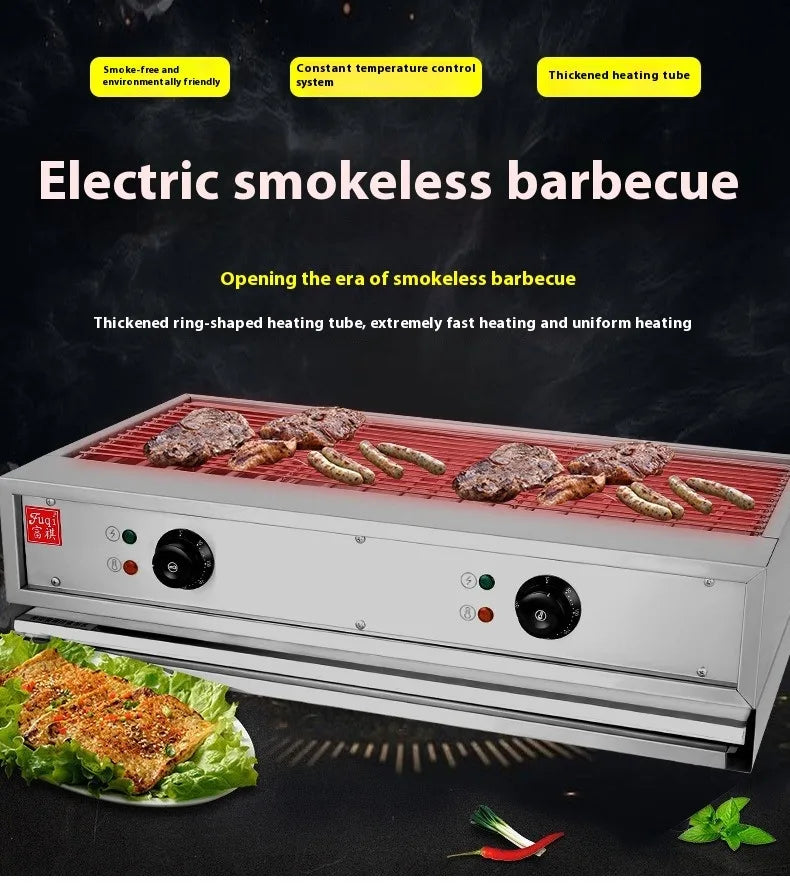 Fast Food Equipment Small Stainless Steel Snack Machines Kebab Roasting Camping Smokeless Electric Bbq Grill Oven Grills