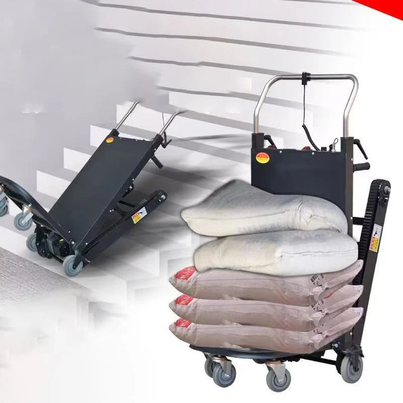 Electric Dolly Stair Climbing Trolley 2 Battery Stair Climbing Hand Truck 3000W 500kg Load Stair Climber Crawler Dolly Cart