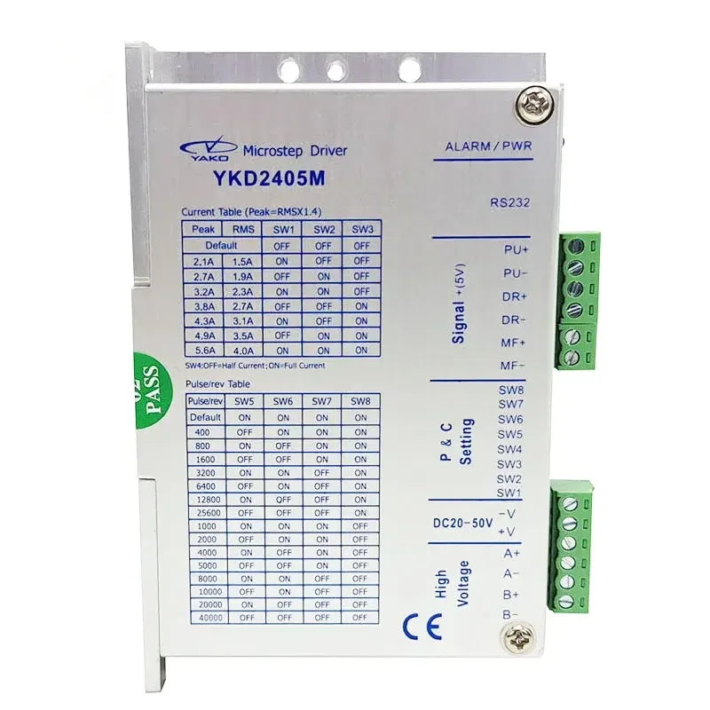 TEBAK YKD2405M Origin32 Bit DSP Digital Stepper Driver 2 Phase Step Drive DC20-50V 4.0A Driver for 42-86mm Flange Stepper Motor