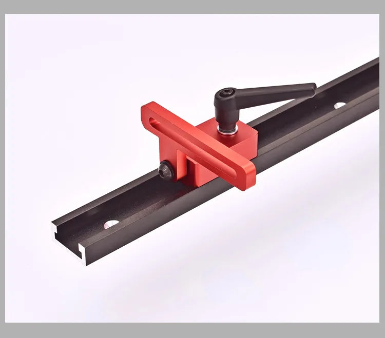 TEBAK W-105 30mm Woodworking Aluminium T Track Adjustable Scale Manual Flip Accurate Miter t Track Locator Sliding Brackets Stop