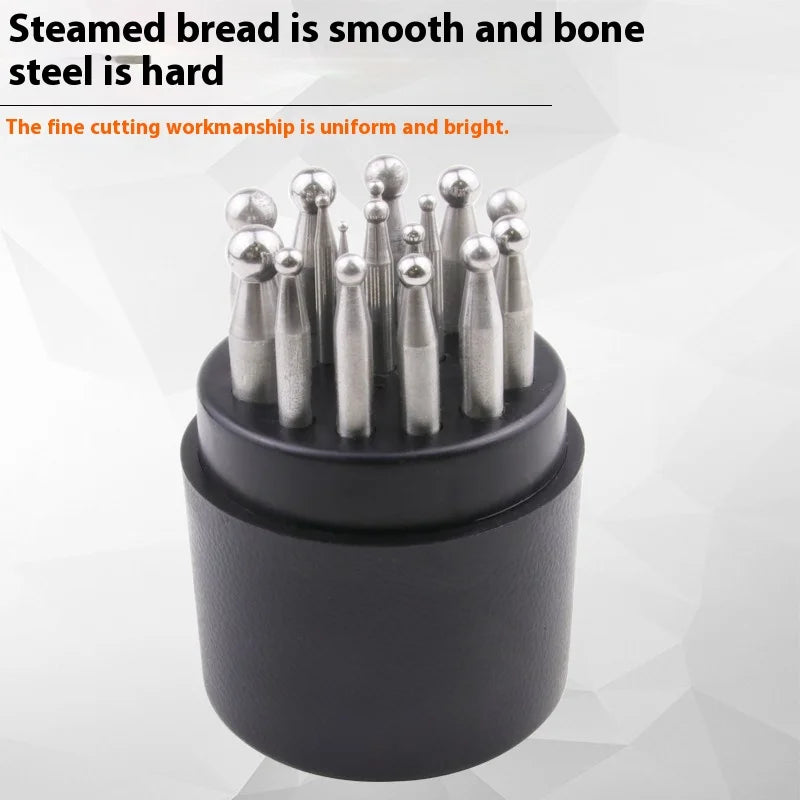 TEBAK Hole Punch Tool Dapping Punches Metal Forming Tools Bell Ball Making for Jewelry Making Block Dapping Punch Set
