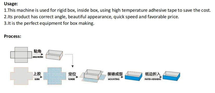TEBAK TK-40 Manual Corner Pasting Manual Rigid Box Corner Pasting Machine Box Carton Forming Machine