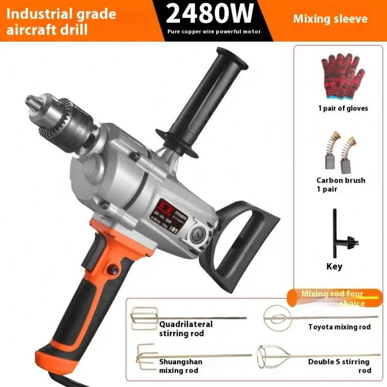 Handheld 2800W Electric Mixer Paddle Stirring Mixer Machine Power Blender Stepless Speed Regulating Stirrer for Concrete Cement