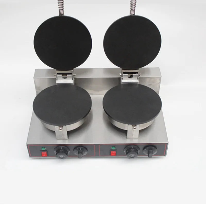 Commercial 2-Plate Cone Baker Ice Cream Waffle Cone Maker Multi Function Waffle Baker Suitable for Restaurants&Hotels