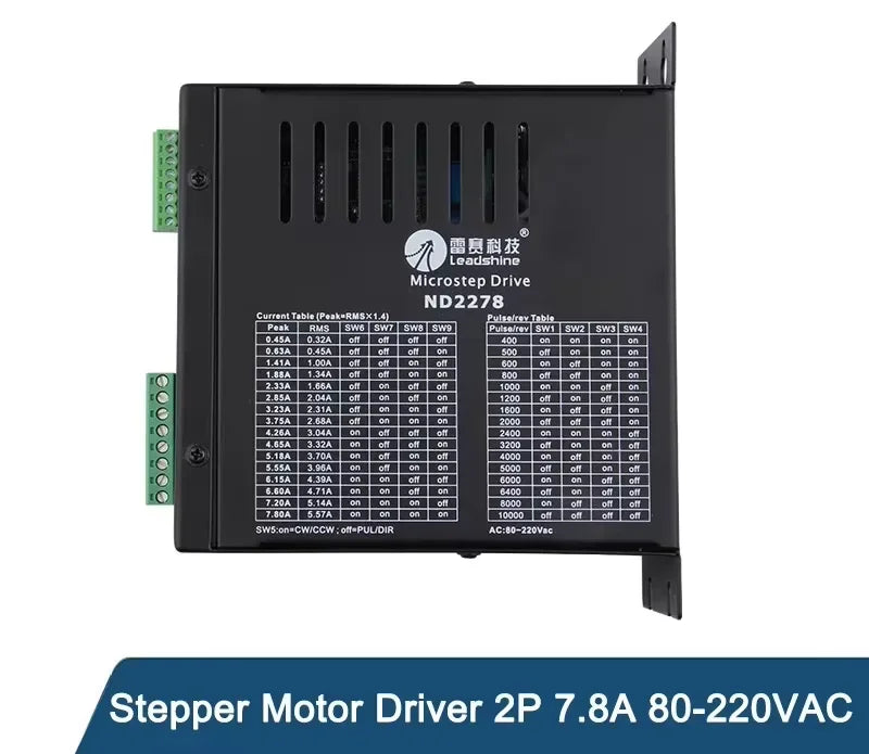 TEBAK ND2278 Motor Driver 80-220VAC 7.8A Micro-Step Drive CNC Router Adapted to NEMA 34 NEMA 23 2-Phase Stepper Motor
