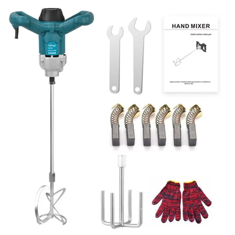 TEBAK Electric Mixer Variable Speed Paint Cement Agitator Power Action Electric Concrete Hand Mixer Drill Paint Mixing Mixer