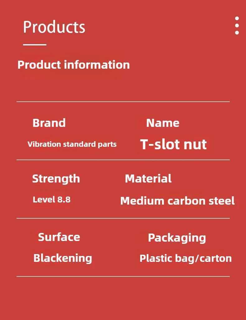 TEBAK T Sliding Nut Block Carbon Steel 10.9 Grade T-slot Nuts for Milling Machine M6-M36