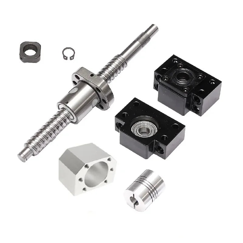 TEBAK D-05 SFU2005 Ball Screw CNC Machine Parts Rotating Nut Ballscrews Supports Bearing Blocks SFU1605 Full Set Cnc Machine