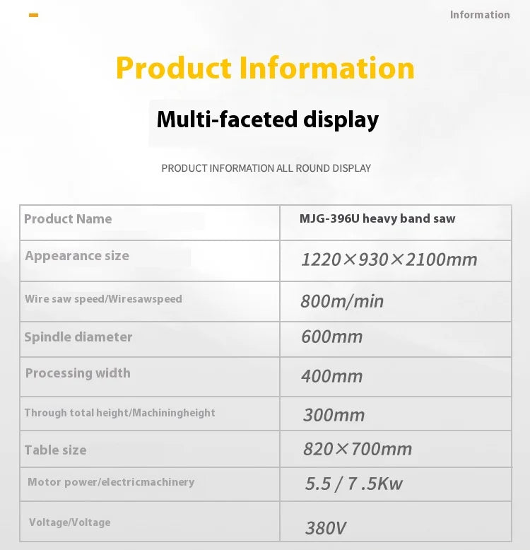 A 380V 5.5KW 20 Inch Woodworking Vertical Wood Cutting Band Saw Woodworking Machinery Industrial Multi-function Woodworking Saw