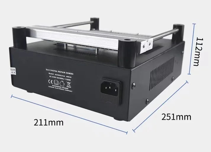 TEBAK ESD Brush and Leaded Solder Wire for PCB Board Repair GORDAK-853 Preheater Infrared Heating Plate