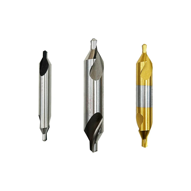ANDUUK Customized A Type Carbide Cobalt Double Head Titanium Plating Center Drill for Metal Center Drill Center Bit