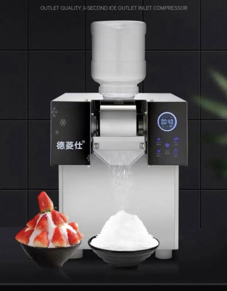 TEBAK Snow Flower Snowflake Flake Crusher Maker Make Shaved Ice Shaver Bingsu Machine Snow Flake Snow Cone Cream Machine