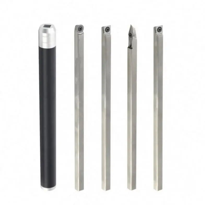 TEBAK Handle Wood Turning Tool Set Carbide Tipped Lathe Finisher/Rougher/Detailer/Hollower Tools Turning Set