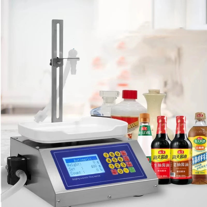 CSY-3200 Liquid Dispense Canned Sesame Paste Edible Oil Glue Viscous Volumetric Small Weighing Type Quantitative Filling Machine