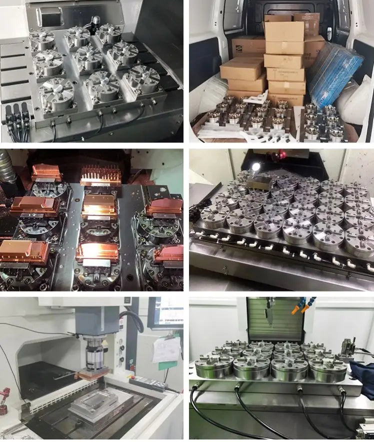 TEBAK HPEDM High Performance Pneumatic Collet Chuck Die Steel square 4 Jaw Single Head Pneumatic Chuck for Pipe Clamp Machine