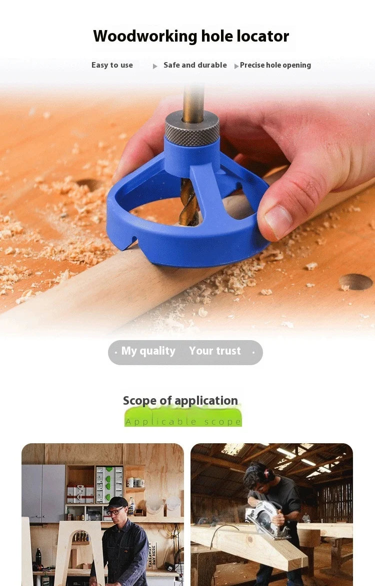 TEBAK W-119 Red Color 6 7 8 9 10 mm Round Aluminium Alloy Woodworking Drill Bit Locator Hole Circle Drilling Guide Jig