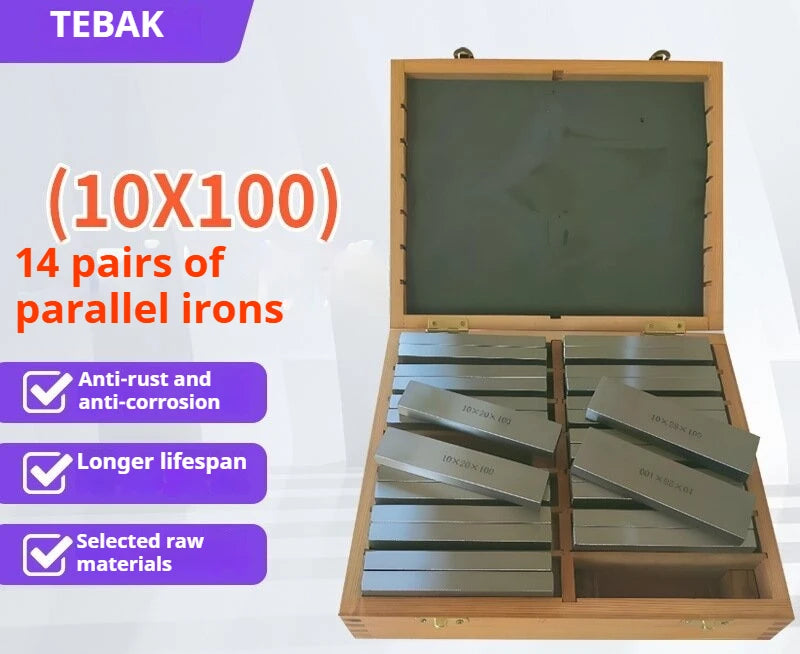 TEBAK Machine Tools 100x4mm 9pairs Precision Parallel Set Parallelism: 0.005mm Parallel Bock Set Block Gauge Gage
