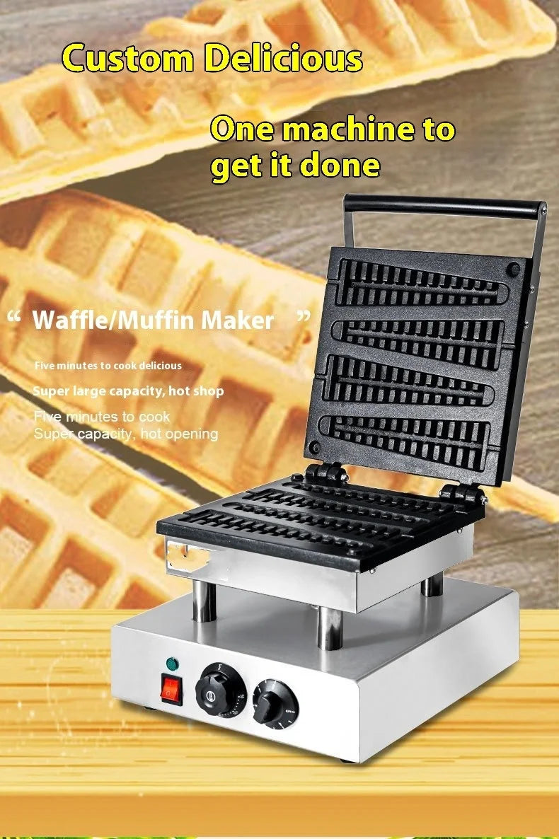 Street Snacks Hot Sale Dessert Shop Pine Tree Shaped Waffles Muffin Making Machine Commercial Waffle Machine